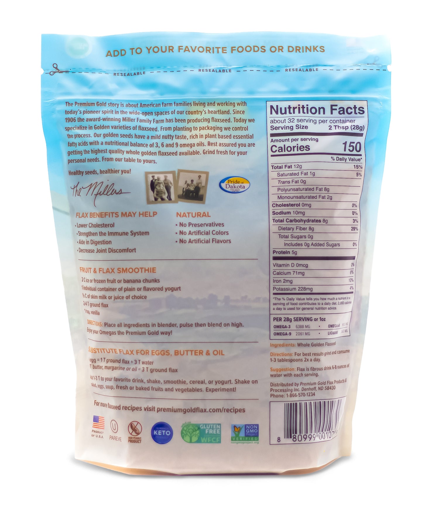 Whole Golden Flaxseed – 6 Pack
