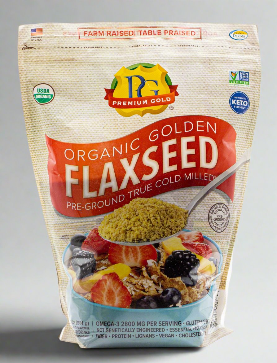 Organic Medium Ground Golden Flaxseed – 2 Pack