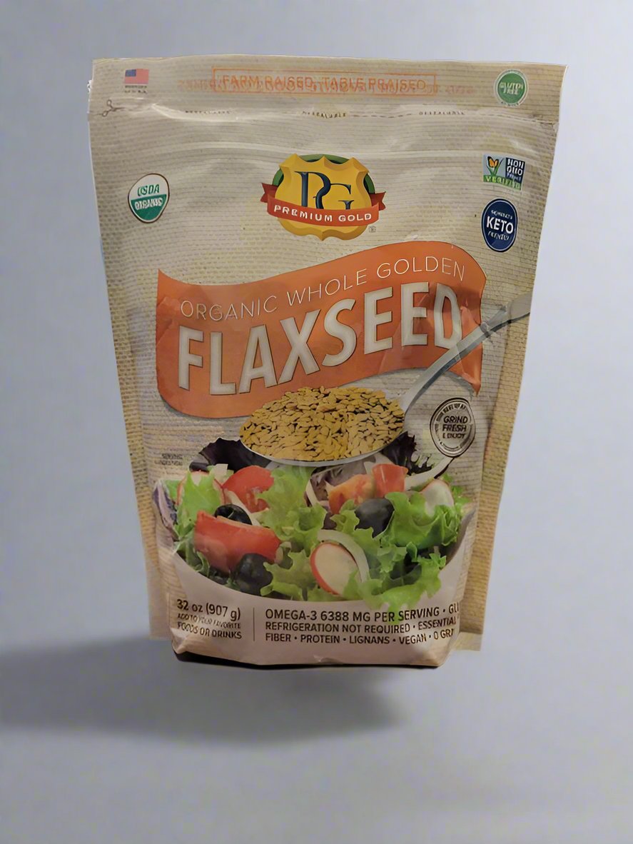 Organic Whole Golden Flaxseed, 2lbs