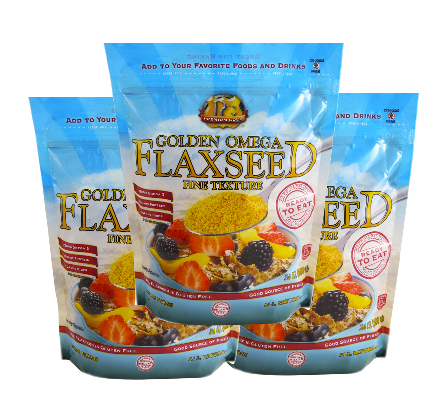 Finely Ground Golden Flaxseed – 3 Pack
