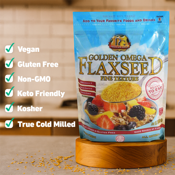 Finely Ground Golden Flaxseed 24 oz– 3 Pack