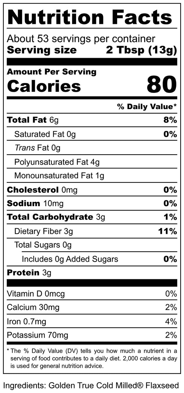 New Look! Natural Golden True Cold Milled® Flaxseed | 24 oz | Fine-Milled