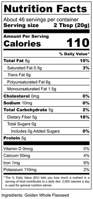 New Look! Natural Whole Golden Flaxseed | 32 oz