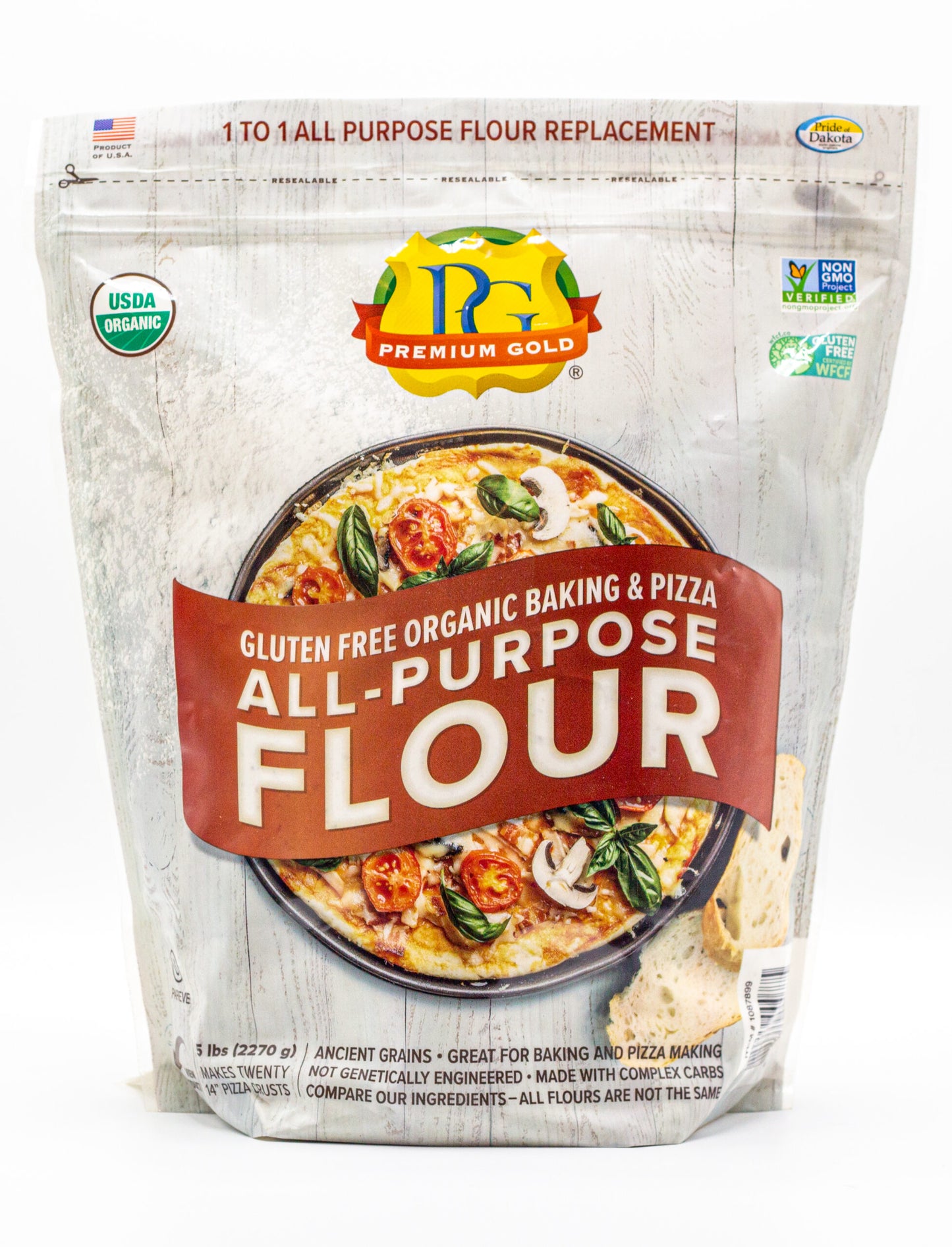 Organic Gluten Free Baking & Pizza Flour, 5 lbs
