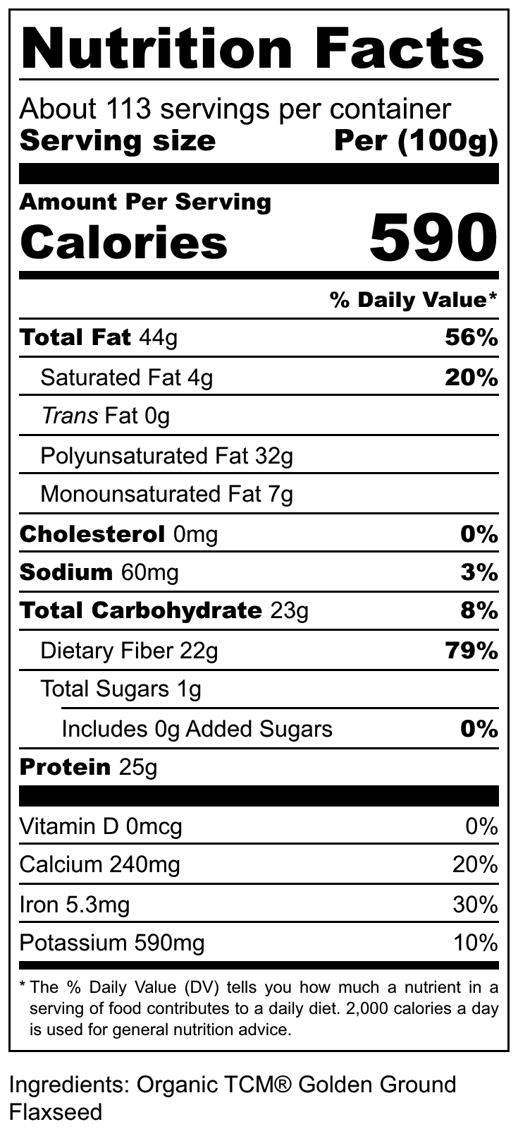 Organic Medium Ground Golden Flaxseed, 25 lbs.